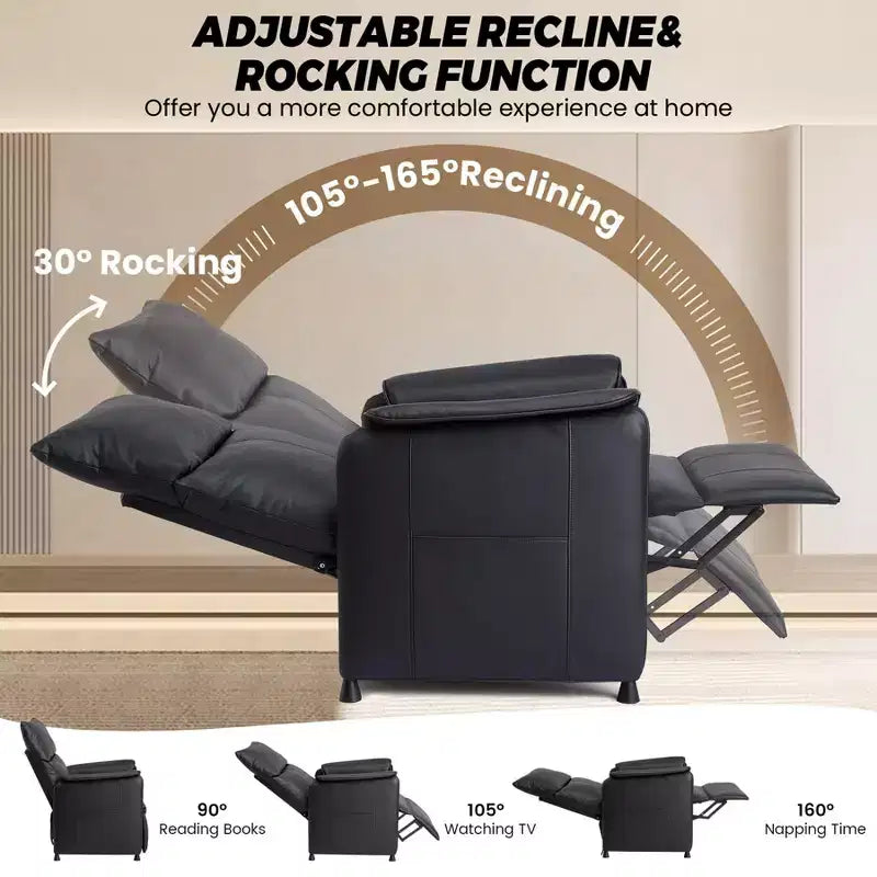 Poltrona Reclinabile Elettrica con Massaggio e Riscaldamento, Poltrona Reclinabile Singola Regolabile, Poltrona per Home Theater per Soggiorno/Ufficio