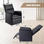 Poltrona Reclinabile Elettrica con Massaggio e Riscaldamento, Poltrona Reclinabile Singola Regolabile, Poltrona per Home Theater per Soggiorno/Ufficio