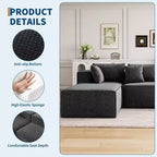 Divano componibile per soggiorno, Divano componibile Cloud con seduta profonda, Divano componibile a L da 271 cm con chaise longue, Divani imbottiti