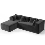 Divano componibile per soggiorno, Divano componibile Cloud con seduta profonda, Divano componibile a L da 271 cm con chaise longue, Divani imbottiti