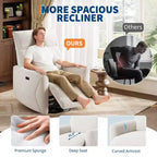Poltrona Reclinabile Elettrica, Poltrona Girevole con Funzione Dondolo per Adulti, Poltrona Reclinabile in Tessuto Imbottito con Funzione Girevole e Dondolo con Porte USB