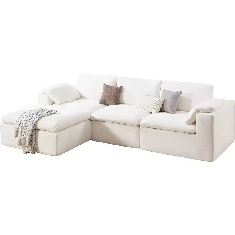 Divano Sezionale AMERLIFE Cloud Couch, Modulare Oversize con Chaise Longue Profonda 83.5, Design Senza Montaggio per Soggiorno, Ciniglia