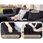 Divano Sezionale AMERLIFE Cloud Couch, Modulare Oversize con Chaise Longue Profonda 83.5, Design Senza Montaggio per Soggiorno, Ciniglia