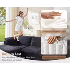 Divano Sezionale AMERLIFE Cloud Couch, Modulare Oversize con Chaise Longue Profonda 83.5, Design Senza Montaggio per Soggiorno, Ciniglia