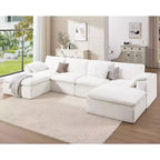 Divano Sezionale AMERLIFE Cloud Couch, Modulare Oversize con Chaise Longue Profonda 83.5, Design Senza Montaggio per Soggiorno, Ciniglia