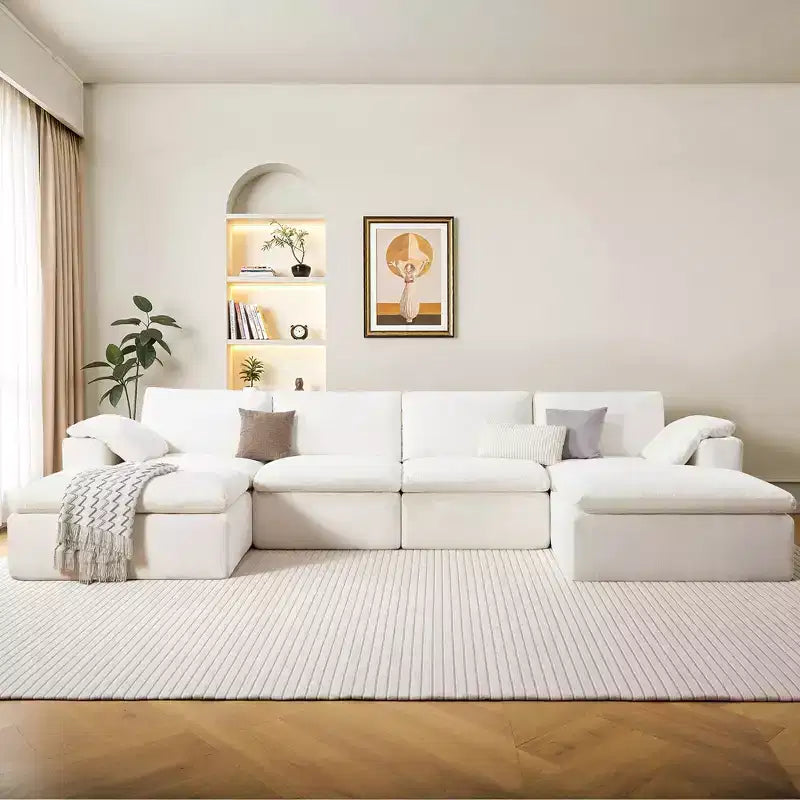 Divano Sezionale AMERLIFE Cloud Couch, Modulare Oversize con Chaise Longue Profonda 83.5, Design Senza Montaggio per Soggiorno, Ciniglia