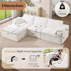 Divano Sezionale AMERLIFE Cloud Couch, Modulare Oversize con Chaise Longue Profonda 83.5, Design Senza Montaggio per Soggiorno, Ciniglia