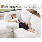 Divano Sezionale AMERLIFE Cloud Couch, Modulare Oversize con Chaise Longue Profonda 83.5, Design Senza Montaggio per Soggiorno, Ciniglia