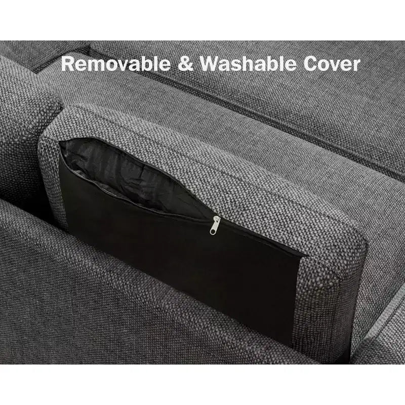 Dyonery 81 divano letto, divano estraibile 2 in 1 con più spazio di archiviazione, divano letto componibile a L con tasche laterali