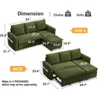 Dyonery 81 divano letto, divano estraibile 2 in 1 con più spazio di archiviazione, divano letto componibile a L con tasche laterali