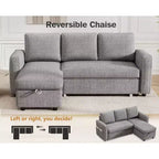 Dyonery 81 divano letto, divano estraibile 2 in 1 con più spazio di archiviazione, divano letto componibile a L con tasche laterali