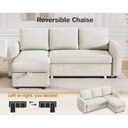 Dyonery 81 divano letto, divano estraibile 2 in 1 con più spazio di archiviazione, divano letto componibile a L con tasche laterali
