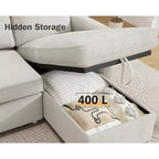Dyonery 81 divano letto, divano estraibile 2 in 1 con più spazio di archiviazione, divano letto componibile a L con tasche laterali