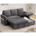 Dyonery 81 divano letto, divano estraibile 2 in 1 con più spazio di archiviazione, divano letto componibile a L con tasche laterali