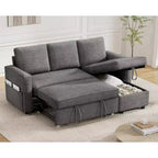 Dyonery 81 divano letto, divano estraibile 2 in 1 con più spazio di archiviazione, divano letto componibile a L con tasche laterali