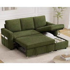 Dyonery 81 divano letto, divano estraibile 2 in 1 con più spazio di archiviazione, divano letto componibile a L con tasche laterali
