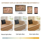106 Divano Senza Struttura in Tessuto Teddy 32D, Design a Colori a Contrasto, Morbido e Comodo con Chaise Longue a L, per Soggiorno