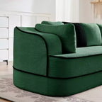 106 Divano Senza Struttura in Tessuto Teddy 32D, Design a Colori a Contrasto, Morbido e Comodo con Chaise Longue a L, per Soggiorno