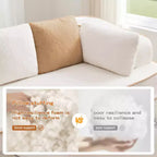 106 Divano Senza Struttura in Tessuto Teddy 32D, Design a Colori a Contrasto, Morbido e Comodo con Chaise Longue a L, per Soggiorno