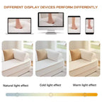 106 Divano Senza Struttura in Tessuto Teddy 32D, Design a Colori a Contrasto, Morbido e Comodo con Chaise Longue a L, per Soggiorno
