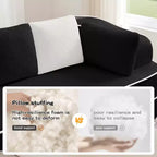 106 Divano Senza Struttura in Tessuto Teddy 32D, Design a Colori a Contrasto, Morbido e Comodo con Chaise Longue a L, per Soggiorno