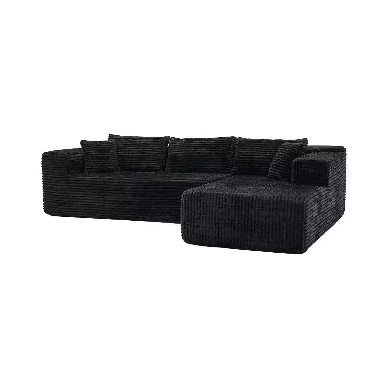 Divano componibile moderno Famapy – Comfort e stile per ambienti contemporanei. Divano letto in cotone compresso senza montaggio con chaise longue.