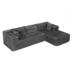 Divano componibile moderno Famapy – Comfort e stile per ambienti contemporanei. Divano letto in cotone compresso senza montaggio con chaise longue.