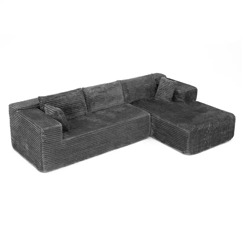 Divano componibile moderno Famapy – Comfort e stile per ambienti contemporanei. Divano letto in cotone compresso senza montaggio con chaise longue.