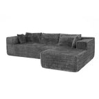 Divano componibile moderno Famapy – Comfort e stile per ambienti contemporanei. Divano letto in cotone compresso senza montaggio con chaise longue.