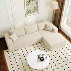 Divano componibile moderno Famapy – Comfort e stile per ambienti contemporanei. Divano letto in cotone compresso senza montaggio con chaise longue.