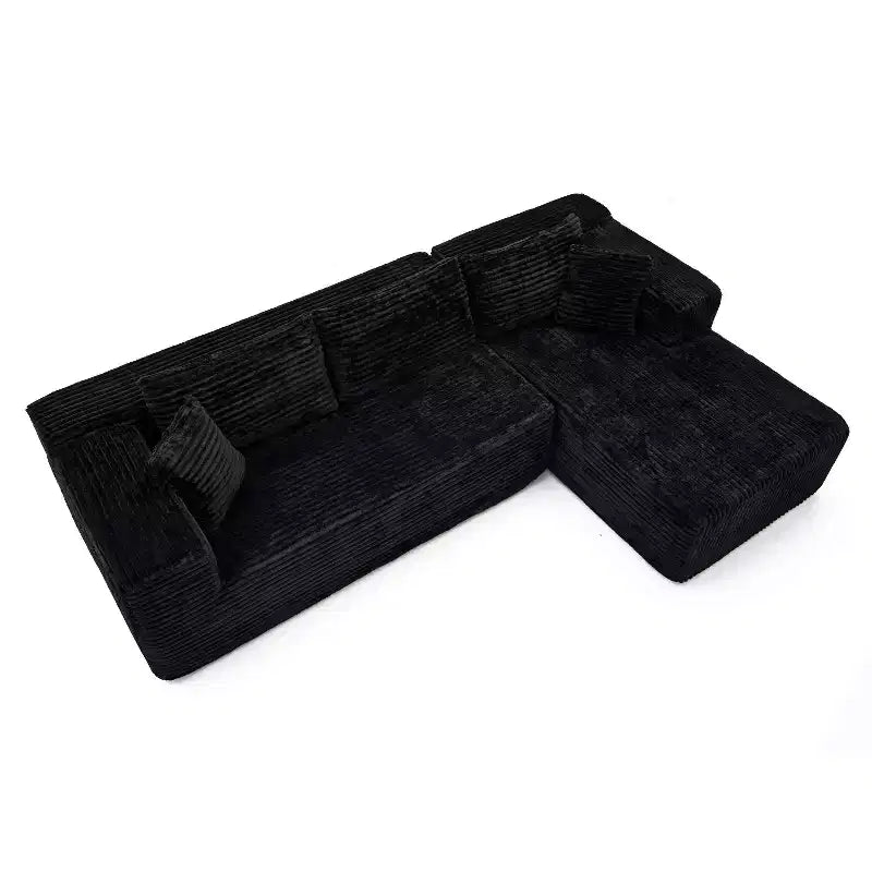 Divano componibile moderno Famapy – Comfort e stile per ambienti contemporanei. Divano letto in cotone compresso senza montaggio con chaise longue.