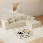 Divano componibile moderno Famapy – Comfort e stile per ambienti contemporanei. Divano letto in cotone compresso senza montaggio con chaise longue.