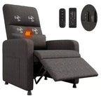 Poltrona reclinabile ergonomica con schienale alto imbottito, divano reclinabile con sedile imbottito, 2 tasche laterali, poltrona Home Theater per soggiorno