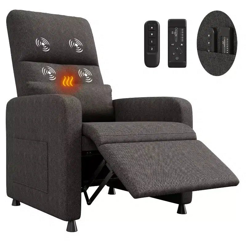 Poltrona reclinabile ergonomica con schienale alto imbottito, divano reclinabile con sedile imbottito, 2 tasche laterali, poltrona Home Theater per soggiorno