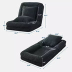 GustoWave 64,9'' Divano Letto Pigro Regolabile a 5 Posizioni, Letto Imbottito per Persone e Cani, Sedia a Sdraio Pieghevole da Terra