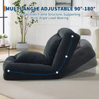GustoWave 64,9'' Divano Letto Pigro Regolabile a 5 Posizioni, Letto Imbottito per Persone e Cani, Sedia a Sdraio Pieghevole da Terra