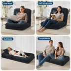 GustoWave 64,9'' Divano Letto Pigro Regolabile a 5 Posizioni, Letto Imbottito per Persone e Cani, Sedia a Sdraio Pieghevole da Terra