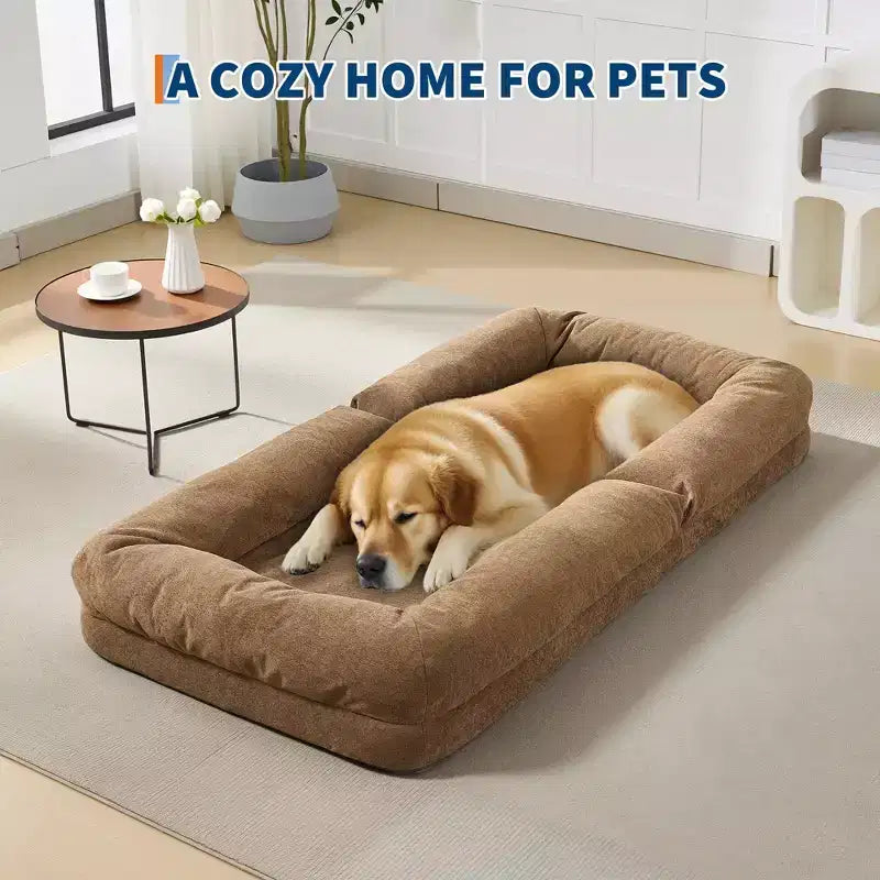 GustoWave 64,9'' Divano Letto Pigro Regolabile a 5 Posizioni, Letto Imbottito per Persone e Cani, Sedia a Sdraio Pieghevole da Terra