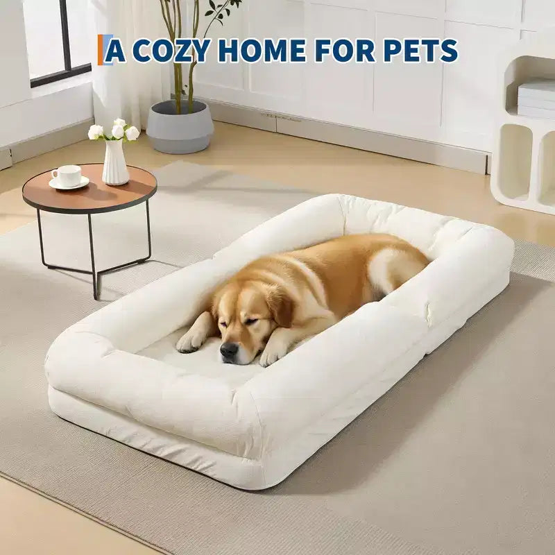 GustoWave 64,9'' Divano Letto Pigro Regolabile a 5 Posizioni, Letto Imbottito per Persone e Cani, Sedia a Sdraio Pieghevole da Terra
