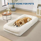 GustoWave 64,9'' Divano Letto Pigro Regolabile a 5 Posizioni, Letto Imbottito per Persone e Cani, Sedia a Sdraio Pieghevole da Terra