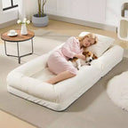 GustoWave 64,9'' Divano Letto Pigro Regolabile a 5 Posizioni, Letto Imbottito per Persone e Cani, Sedia a Sdraio Pieghevole da Terra