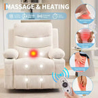 Poltrona reclinabile girevole a 360° per neonati - Sedia a dondolo oversize con massaggio e calore, poltrona reclinabile per piccoli spazi, cameretta dei bambini, camera da letto, soggiorno