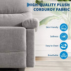 COZONY Poltrona reclinabile per adulti, reclinabile manuale in tessuto con tasca laterale, divano singolo ergonomico regolabile per piccoli soggiorni, camerette, camere da letto