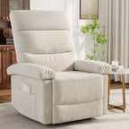 COZONY Poltrona reclinabile per adulti, reclinabile manuale in tessuto con tasca laterale, divano singolo ergonomico regolabile per piccoli soggiorni, camerette, camere da letto