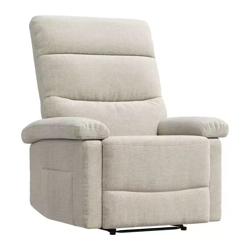 COZONY Poltrona reclinabile per adulti, reclinabile manuale in tessuto con tasca laterale, divano singolo ergonomico regolabile per piccoli soggiorni, camerette, camere da letto