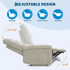 COZONY Poltrona reclinabile per adulti, reclinabile manuale in tessuto con tasca laterale, divano singolo ergonomico regolabile per piccoli soggiorni, camerette, camere da letto
