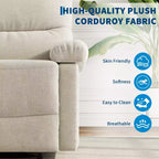 COZONY Poltrona reclinabile per adulti, reclinabile manuale in tessuto con tasca laterale, divano singolo ergonomico regolabile per piccoli soggiorni, camerette, camere da letto