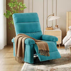 COZONY Poltrona reclinabile per adulti, reclinabile manuale in tessuto con tasca laterale, divano singolo ergonomico regolabile per piccoli soggiorni, camerette, camere da letto
