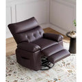 Poltrona reclinabile girevole Rocker Oversize - Poltrona reclinabile manuale in ecopelle PU, poltrona relax con braccioli e schienale imbottiti per soggiorno, camera da letto