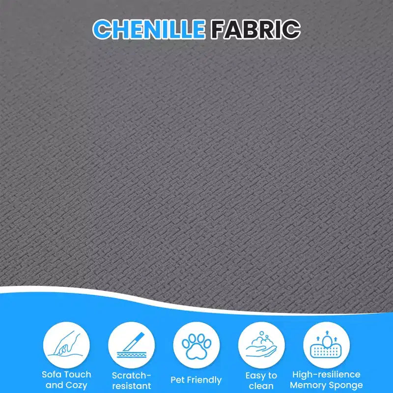 Mjkone Divano componibile a L in ciniglia da 99" con chaise longue curva Divano moderno Cloud a 3 posti